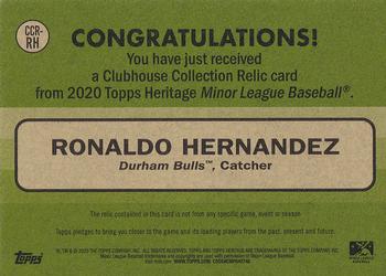 2020 Topps Heritage Minor League - Clubhouse Collection Relics #CCR-RH Ronaldo Hernandez Back