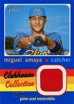 2020 Topps Heritage Minor League - Clubhouse Collection Relics Blue #CCR-MA Miguel Amaya Front