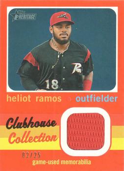 2020 Topps Heritage Minor League - Clubhouse Collection Relics Orange #CCR-HR Heliot Ramos Front