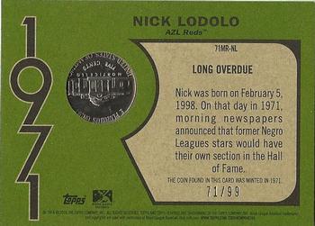 2020 Topps Heritage Minor League - 1971 Mint Relics Nickel #71MR-NL Nick Lodolo Back