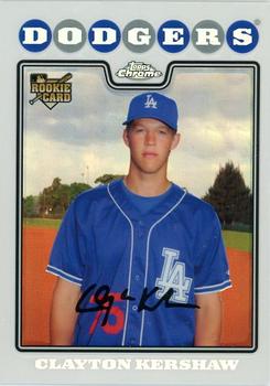 2008 Topps Updates & Highlights - Chrome #CHR30 Clayton Kershaw Front