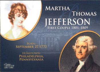 2008 Topps Updates & Highlights - First Couples #FC-3 Thomas Jefferson / Martha Jefferson Front