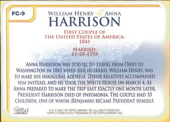 2008 Topps Updates & Highlights - First Couples #FC-9 William Henry Harrison / Anna Harrison Back