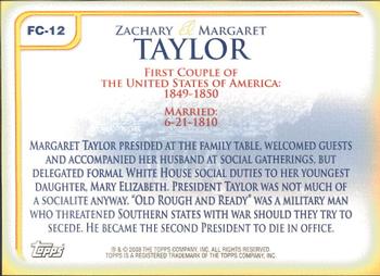 2008 Topps Updates & Highlights - First Couples #FC-12 Zachary Taylor / Margaret Taylor Back