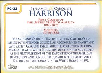 2008 Topps Updates & Highlights - First Couples #FC-22 Benjamin Harrison / Caroline Harrison Back