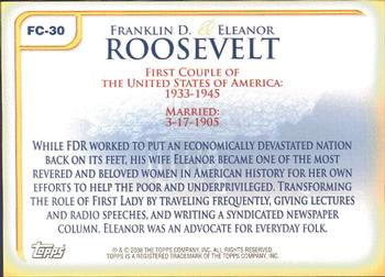 2008 Topps Updates & Highlights - First Couples #FC-30 Franklin D. Roosevelt  / Eleanor Roosevelt Back