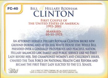 2008 Topps Updates & Highlights - First Couples #FC-40 Bill Clinton  / Hillary Rodham Clinton Back