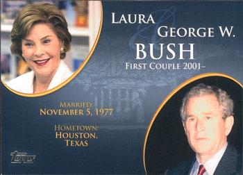 2008 Topps Updates & Highlights - First Couples #FC-41 George W. Bush  / Laura Bush Front