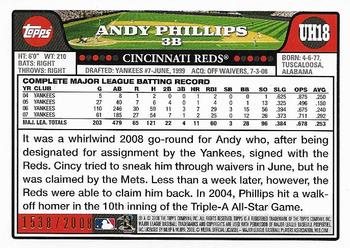 2008 Topps Updates & Highlights - Gold #UH18 Andy Phillips Back