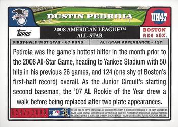 2008 Topps Updates & Highlights - Gold #UH47 Dustin Pedroia Back