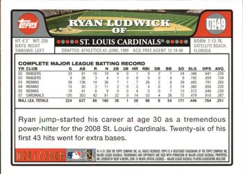 2008 Topps Updates & Highlights - Gold #UH49 Ryan Ludwick Back