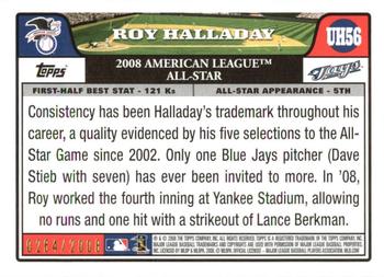 2008 Topps Updates & Highlights - Gold #UH56 Roy Halladay Back