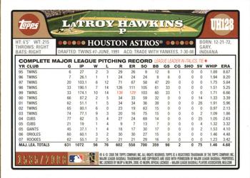 2008 Topps Updates & Highlights - Gold #UH128 LaTroy Hawkins Back