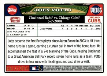 2008 Topps Updates & Highlights - Gold #UH185 Joey Votto Back