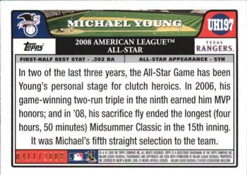 2008 Topps Updates & Highlights - Gold #UH197 Michael Young Back