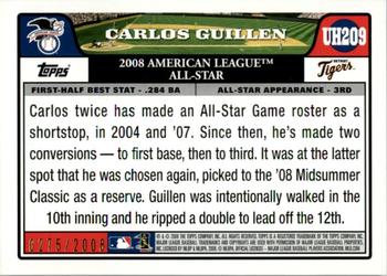 2008 Topps Updates & Highlights - Gold #UH209 Carlos Guillen Back