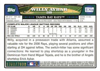 2008 Topps Updates & Highlights - Gold #UH217 Willy Aybar Back