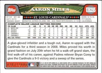 2008 Topps Updates & Highlights - Gold #UH295 Aaron Miles Back