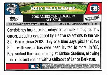 2008 Topps Updates & Highlights - Gold Foil #UH56 Roy Halladay Back