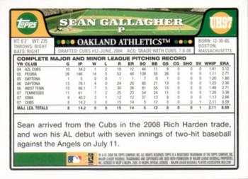 2008 Topps Updates & Highlights - Gold Foil #UH97 Sean Gallagher Back
