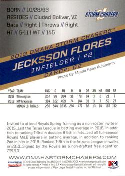 2019 Choice Omaha Storm Chasers #2 Jecksson Flores Back