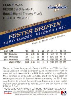 2019 Choice Omaha Storm Chasers #10 Foster Griffin Back