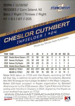 2019 Choice Omaha Storm Chasers #11 Cheslor Cuthbert Back