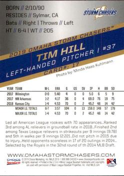 2019 Choice Omaha Storm Chasers #17 Tim Hill Back