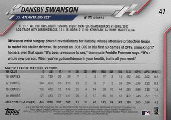 2020 Topps On-Demand Set 13: MLB 3D #47 Dansby Swanson Back