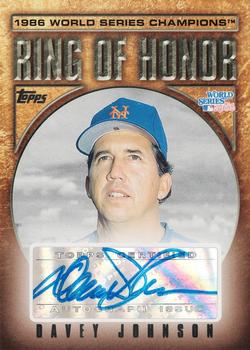2008 Topps Updates & Highlights - Ring of Honor: 1986 New York Mets Autographs #MRHA-DJ Davey Johnson Front