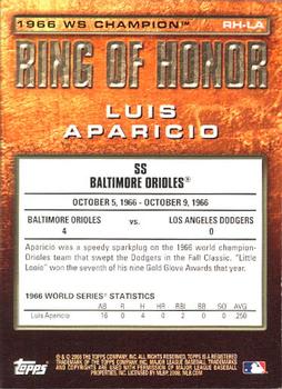 2008 Topps Updates & Highlights - Ring of Honor: World Series Champions #RH-LA Luis Aparicio Back