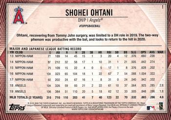 2020 Topps National Baseball Card Day #1 Shohei Ohtani Back
