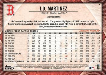 2020 Topps National Baseball Card Day #5 J.D. Martinez Back