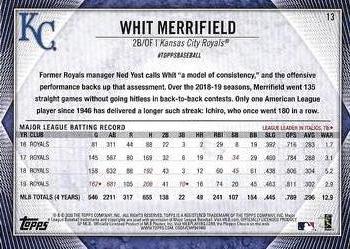 2020 Topps National Baseball Card Day #13 Whit Merrifield Back