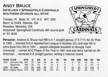 1993 Midwest League All-Stars #NNO Andy Bruce Back