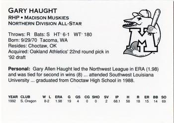 1993 Midwest League All-Stars #NNO Gary Haught Back