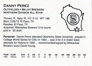1993 Midwest League All-Stars #NNO Danny Perez Back