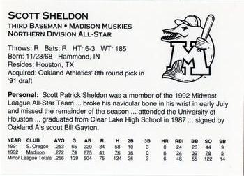 1993 Midwest League All-Stars #NNO Scott Sheldon Back
