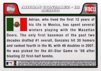 2008 Topps Updates & Highlights - World Baseball Classic Preview #WBC11 Adrian Gonzalez Back