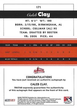 2008 TriStar PROjections - Autographs #171 Caleb Clay Back
