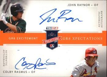 2008 TriStar PROjections - GR8 Xpectations Autographs Dual Orange #RR2 John Raynor / Colby Rasmus Front