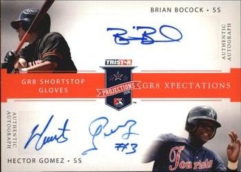 2008 TriStar PROjections - GR8 Xpectations Autographs Dual Yellow #BG Brian Bocock / Hector Gomez Front