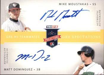 2008 TriStar PROjections - GR8 Xpectations Autographs Dual Yellow #MD Mike Moustakas / Matt Dominguez Front