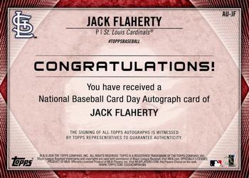 2020 Topps National Baseball Card Day - Autographs #AU-JF Jack Flaherty Back