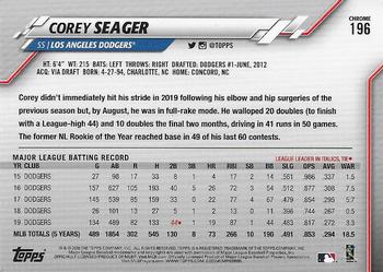 2020 Topps Chrome - Prism Refractor #196 Corey Seager Back
