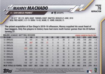 2020 Topps Chrome - Pink Refractor #76 Manny Machado Back