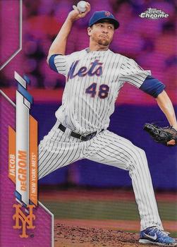 2020 Topps Chrome - Pink Refractor #81 Jacob deGrom Front