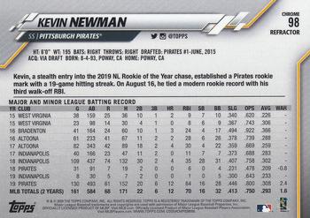 2020 Topps Chrome - Pink Refractor #98 Kevin Newman Back