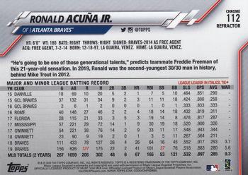2020 Topps Chrome - Pink Refractor #112 Ronald Acuña Jr. Back