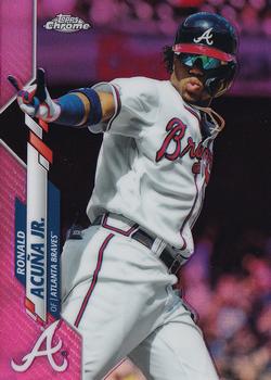 2020 Topps Chrome - Pink Refractor #112 Ronald Acuña Jr. Front